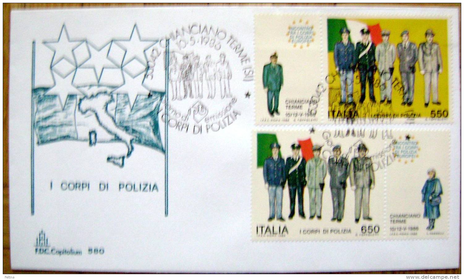 1986 ITALY ITALIA FDC POLICE UNIFORMS UNIFORM POLIZIA - Policia – Guardia Civil