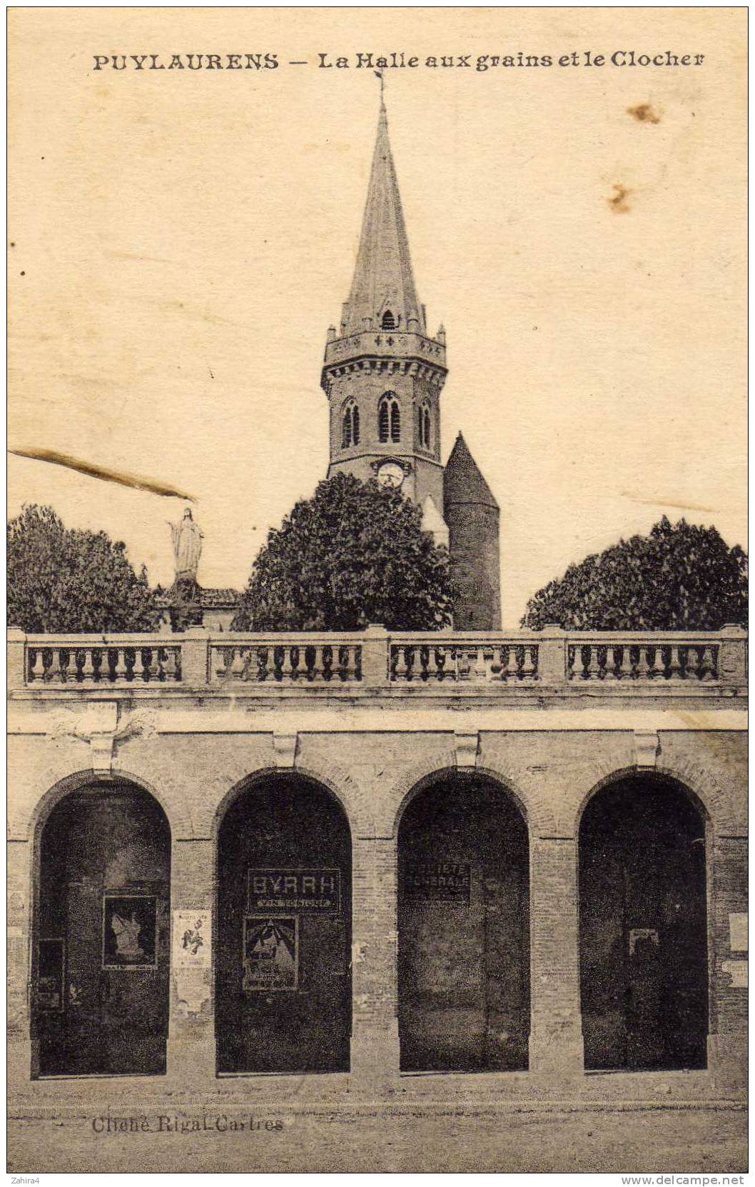 Puylaurens - La Halle Aux Grains Et Le Clocher - Pub Byrrh - Puylaurens