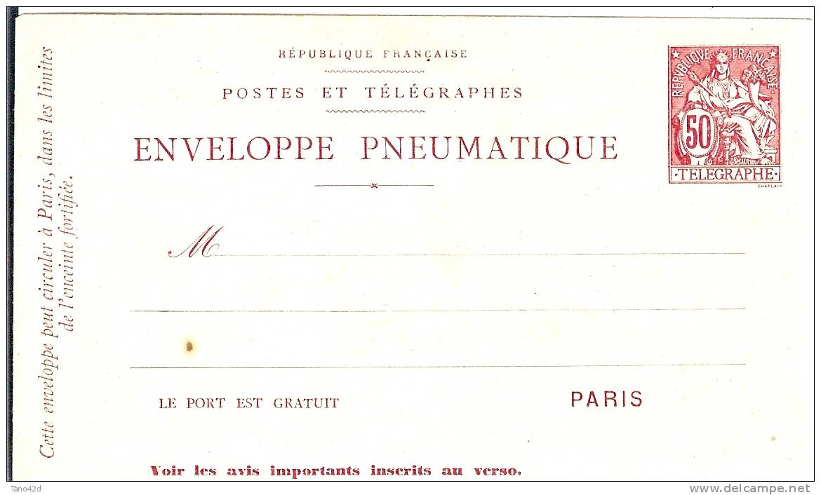 REF LPY9 - ENVELOPPE PNEUMATIQUE TYPE CHAPLAIN 50c - Pneumatic Post