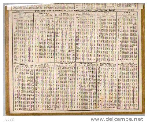 Calendrier Almanach Des Postes Côtes Du Nord (22) 1923 - Carcassonne - Labour Attelage Charrue - Carte Chemins De Fer - Big : 1921-40