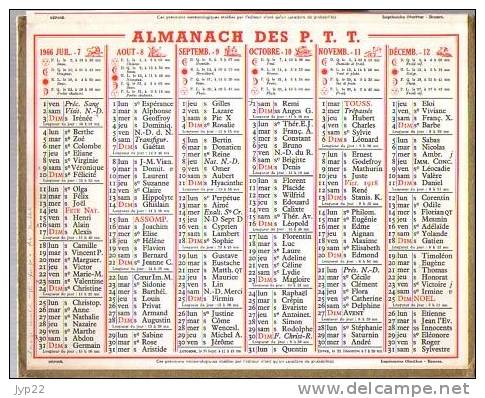 Calendrier Almanach Des Postes Ille Et Vilaine (35) - 1966 - Les Gorges Du Tarn - Grand Format : 1961-70