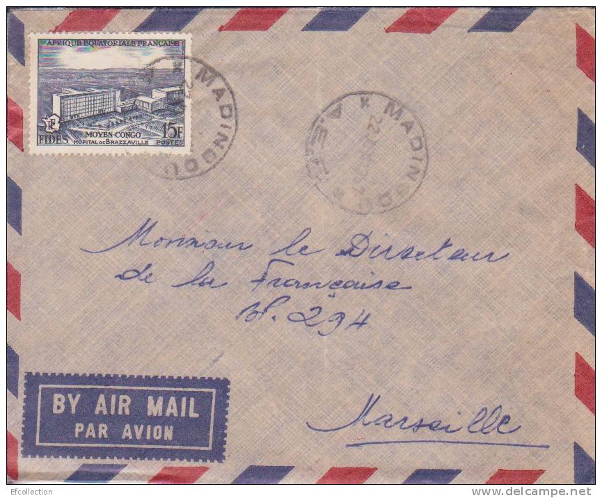 MADINGOU - CONGO - 1957 - COLONIES FRANCAISES - Afrique - Avion - Lettre - Marcophilie - Briefe U. Dokumente