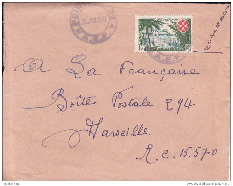 POINTE NOIRE - CONGO - 1957 - COLONIES FRANCAISES - Afrique - Avion - Lettre - Marcophilie - Briefe U. Dokumente