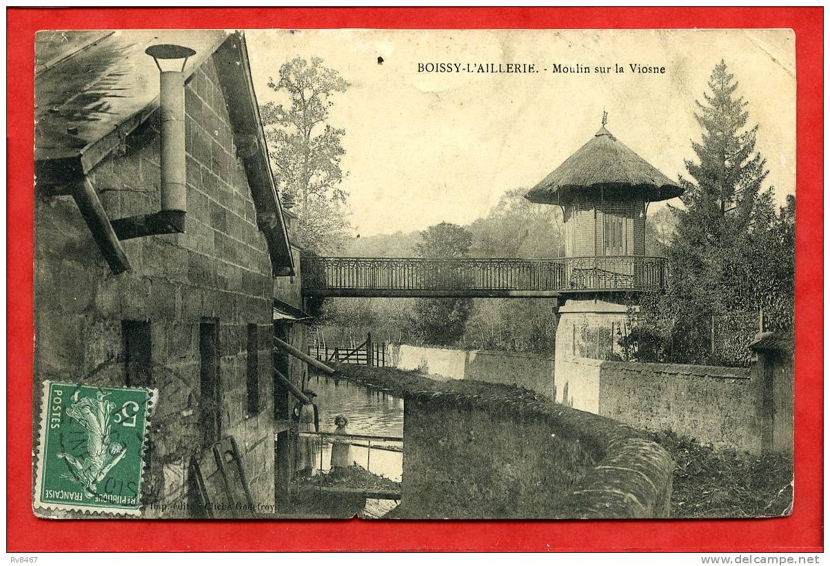 * BOISSY L'AILLERIE-Moulin Sur La Viosne-1908(enfant) - Boissy-l'Aillerie