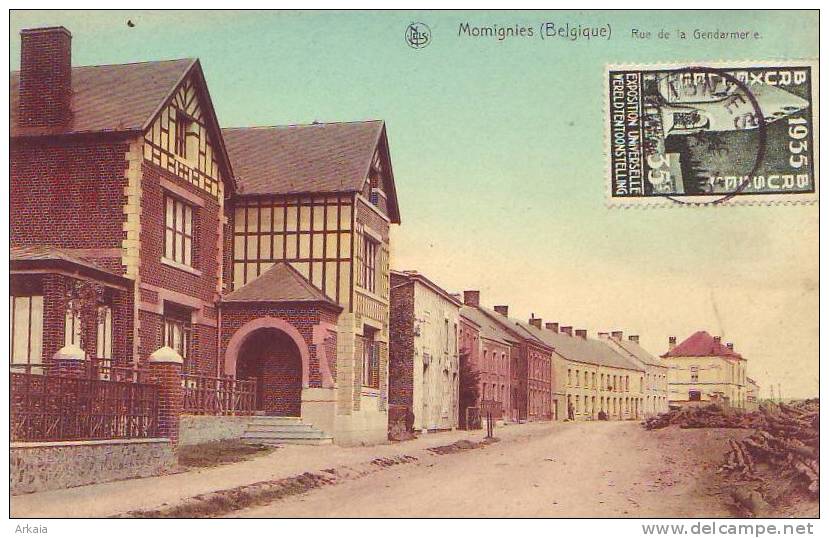 MOMIGNIES = Rue De La Gendarmerie - Carte Couleur  (Nels) 1934 - Momignies