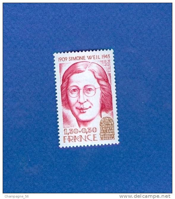 VARIETES FRANCE 1979  N° 2032A  SIMONE WEIL   NEUF ** GOMME - Nuovi