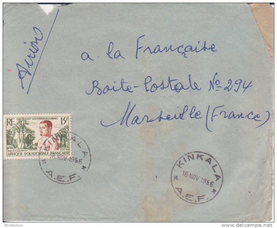 KINKALA - CONGO - 1956 - COLONIES FRANCAISES - Afrique - Avion - Lettre - Marcophilie - Briefe U. Dokumente