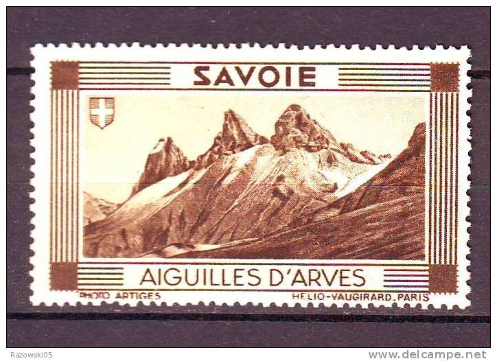 FRANCE. TIMBRE. VIGNETTE. SAVOIE. ...................AIGUILLES D ARVES - Tourisme (Vignettes)