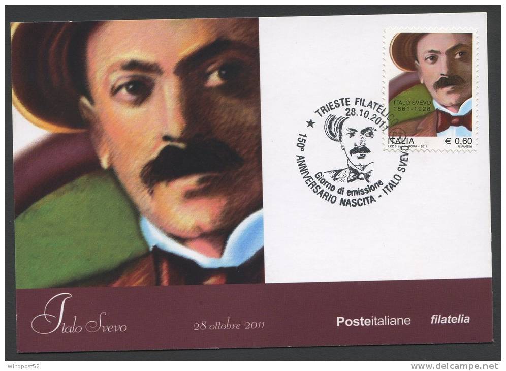 ITALIA CARTOLINA MAXIMUM 2011 - ANNIVERSARIO NASCITA ITALO SVEVO - 665 - Maximumkaarten