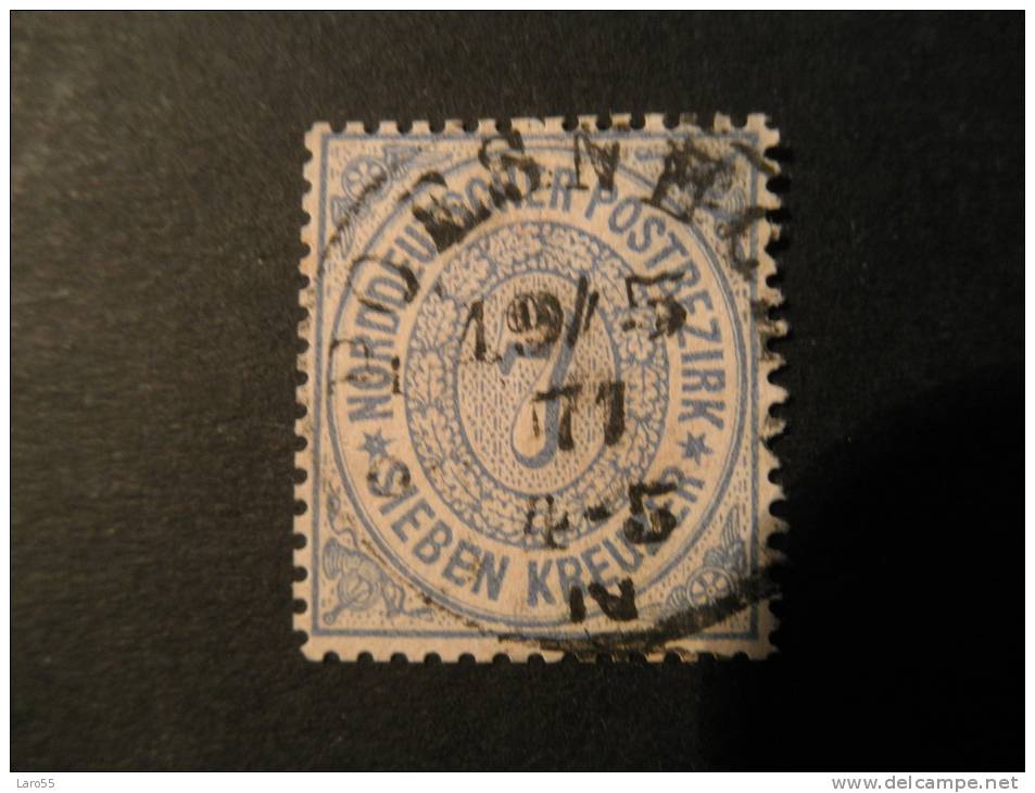 Nord Deutscher Bund Postbezirk 1869  7 Kr Ultramarijn Michel Nr 22 - Afgestempeld