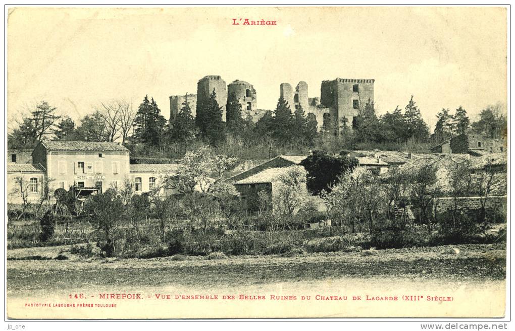 CPA 09 - MIREPOIX     Vue D´ensemble Des Belles Ruines Du Château De LAGARDE     (TBE) - Mirepoix