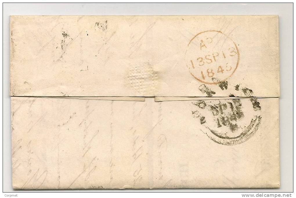 UK - 1845 ENTIRE 1p. RED-BROWN Paper BLUE  From NORWICH - Inside Letter From Currier And Leather Cutter -VF COVER - Cartas & Documentos
