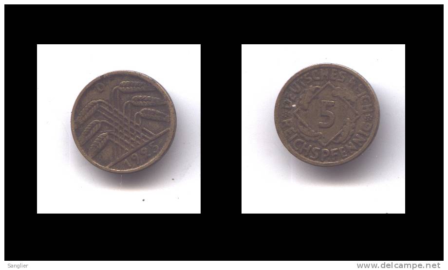 5 REICHSPFENNIG 1925 D - 5 Rentenpfennig & 5 Reichspfennig