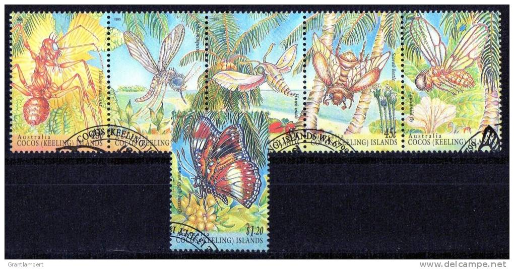 Cocos Islands 1995 Insects Set Of 6 Used - Cocos (Keeling) Islands