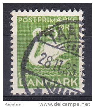 Denmark 1935 Mi. 222     5 Ø Swan Schwan Ugly Duckling Fairytale ERROR Variety Double Printing At Bottom (2 Scans) !! - Plaatfouten En Curiosa