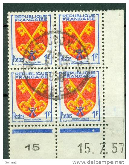FRANCE BLASON COMTAT VENAISSIN  N° 1047  15.7.57  OBLITERE - 1960-1969