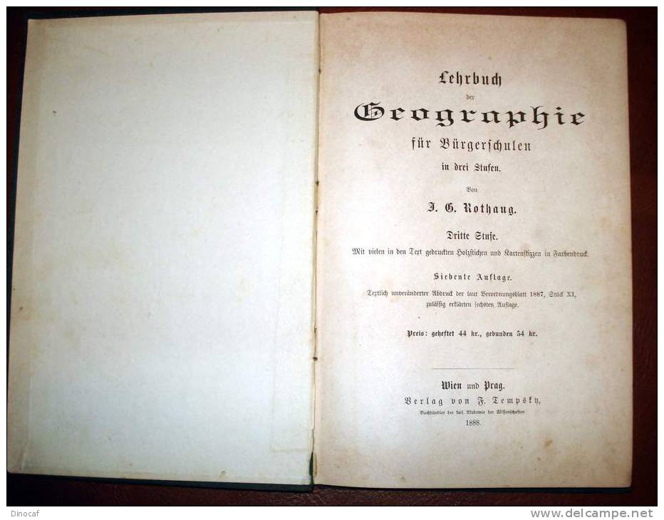 LEHRBUCH DER GEOGRAPHIE F. BÜRGERSCHULEN (1888), 130 SEITEN - Libri Vecchi E Da Collezione