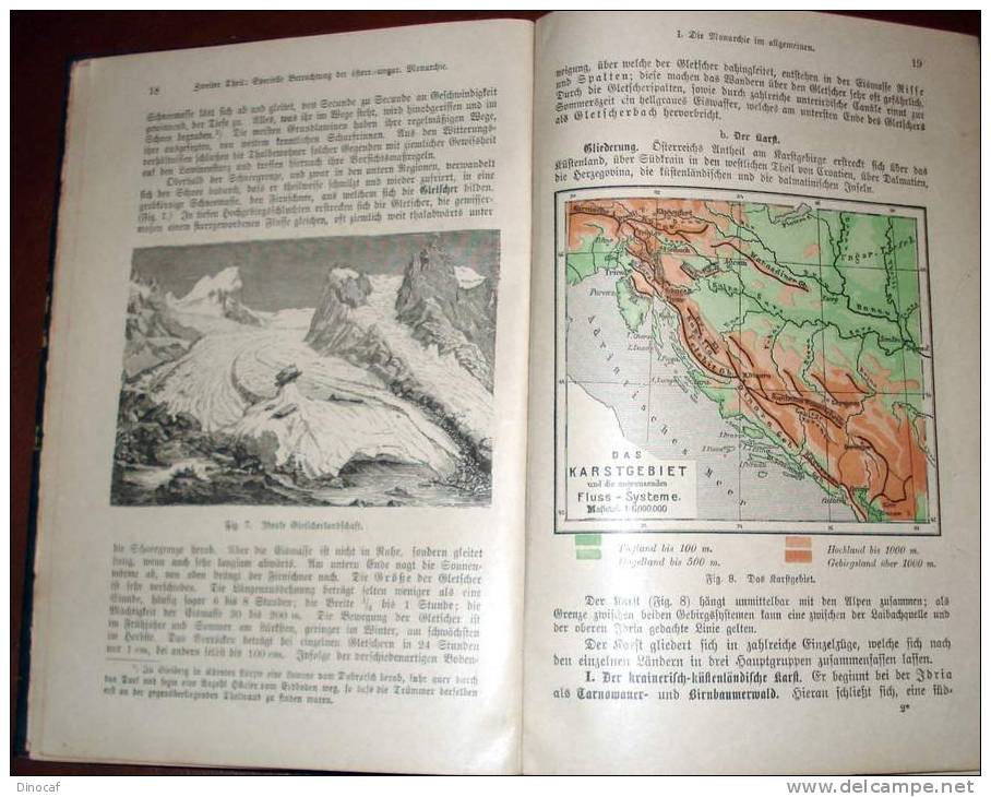 LEHRBUCH DER GEOGRAPHIE F. BÜRGERSCHULEN (1897)  63 ABBILDUNGEN, 1897 126 SEITEN - Alte Bücher