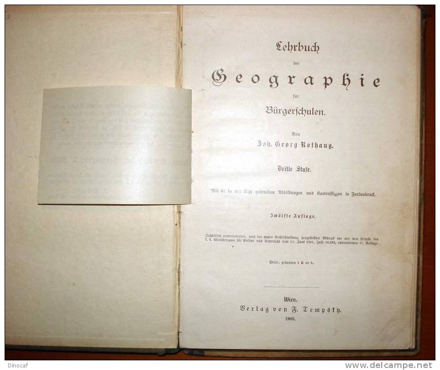 LEHRBUCH DER GEOGRAPHIE F. BÜRGERSCHULEN (1903) 63 ABBILDUNGEN 130 SEITEN - Libri Vecchi E Da Collezione