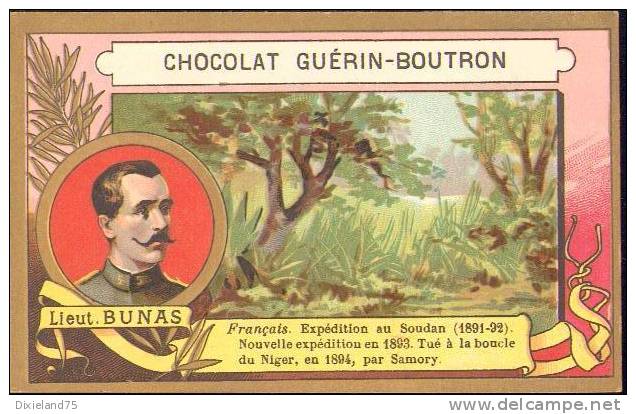 Chromo Guérin Boutron Doré Explorateurs Explorateur Lieutenant Bunas Soudan Samory Touré Afrique Colonie Colonial - Guerin Boutron