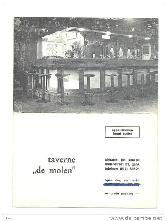 Carte De Visite Met 3 Foto's - Taverne " De Molen" Genk -   (b81) - Cartes De Visite