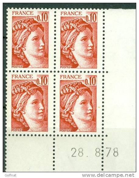 FRANCE SABINE ROUGE BRUN 0.10  N° 1965  28.8.78 - 1970-1979