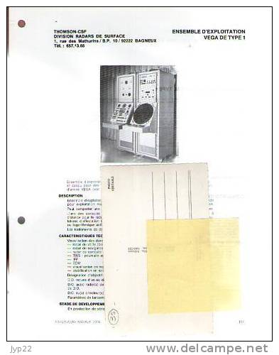 Fiche Marine Nationale Ensemble D'Exploitation Vega De Type 1 - Thomson CSF Bagneux - Equipement