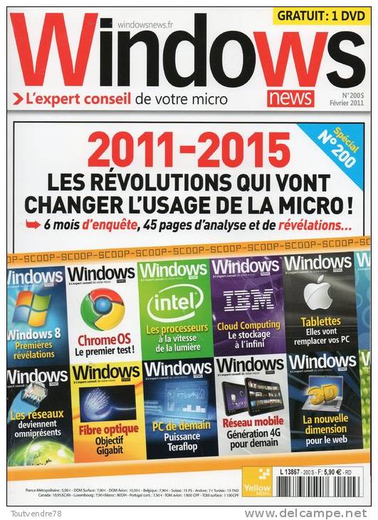 MAGAZINE WINDOWS NEWS N°200S FEVRIER 2011 - Informatique