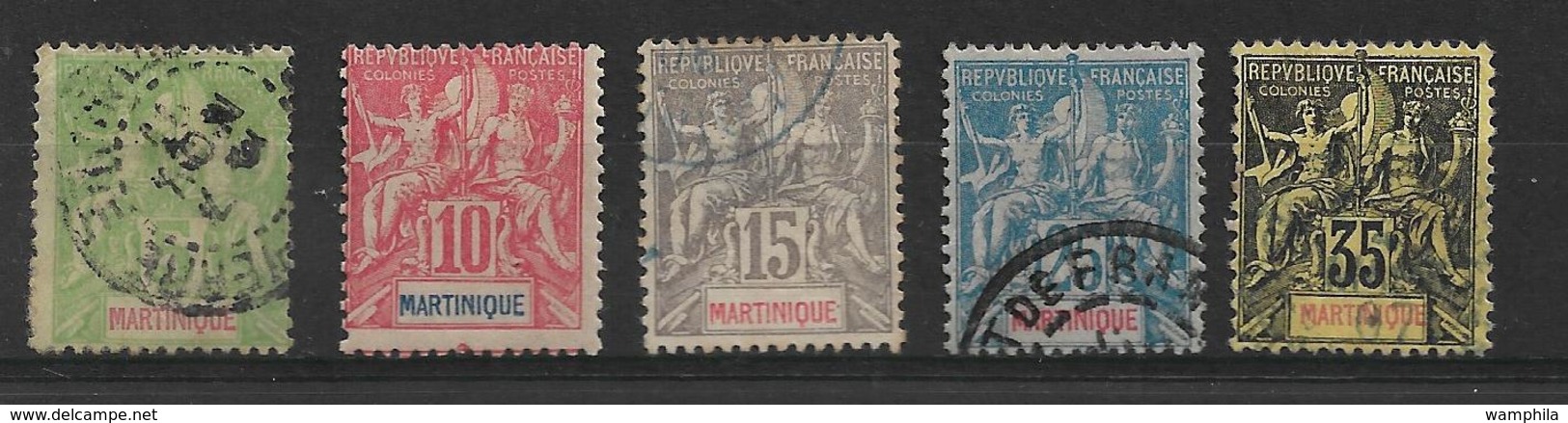 Martinique N° 44 à 48* Et Oblitéré Cote 39.5€ - Gebruikt