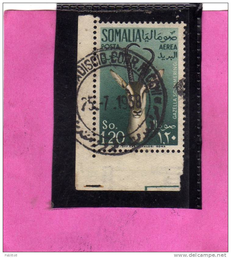 SOMALIA AFIS 1955 UCCELLI GAZELLE 1,20 TIMBRATO - Somalie (AFIS)