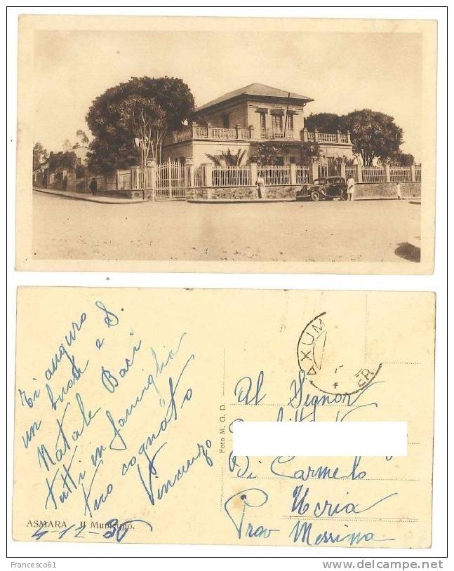 $3-1676 Colonie  ERITREA ASMARA Da AXUM ERITREA 1936 - Erythrée