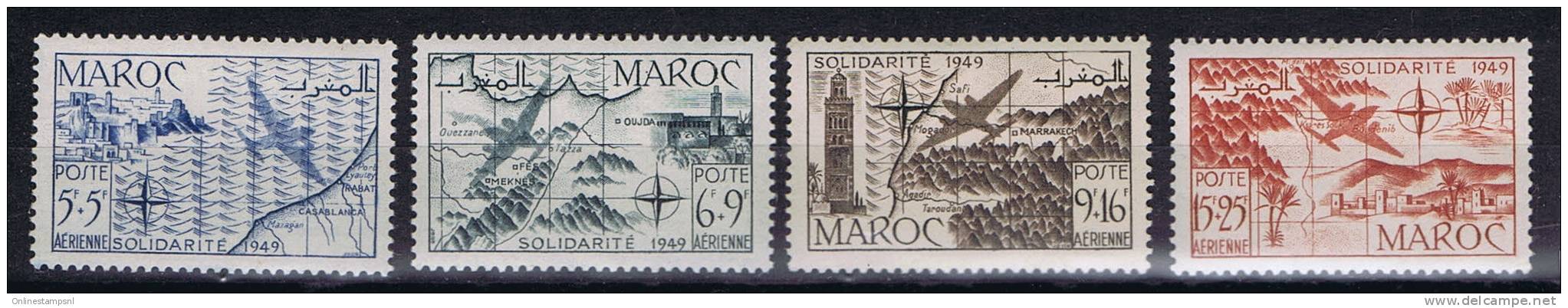 Maroc: Maury  1950  A 75-77 Neuf*/MH - Luftpost