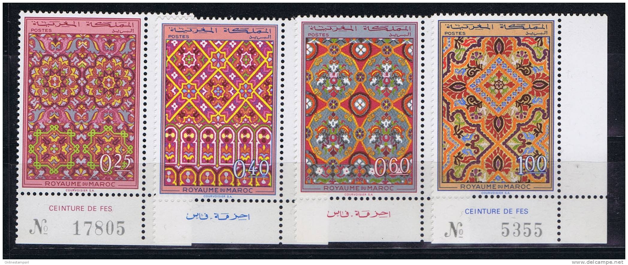 Maroc: Michel 624-27, 1968, Neuf**/MNH, Coin De Feulle - Marokko (1956-...)