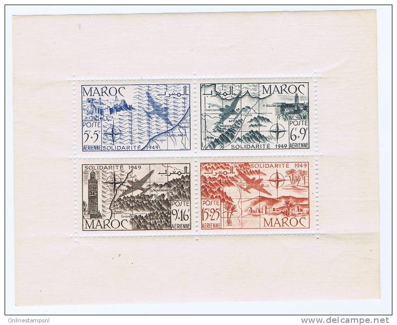 Maroc: Maury Bl  288A: Neuf**/MNH, 1x Pli Le Long De Perforation, Folded Along Bottom Perforation - Blocks & Kleinbögen