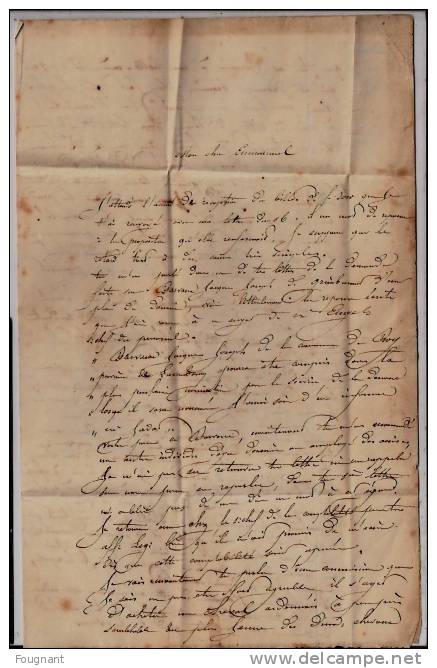 BELGIQUE :  1843:Précurseur de BRUXELLES à MARCHE.+texte .Cachet Bruxelles double cercle bleue.Verso:Marche. rouge;