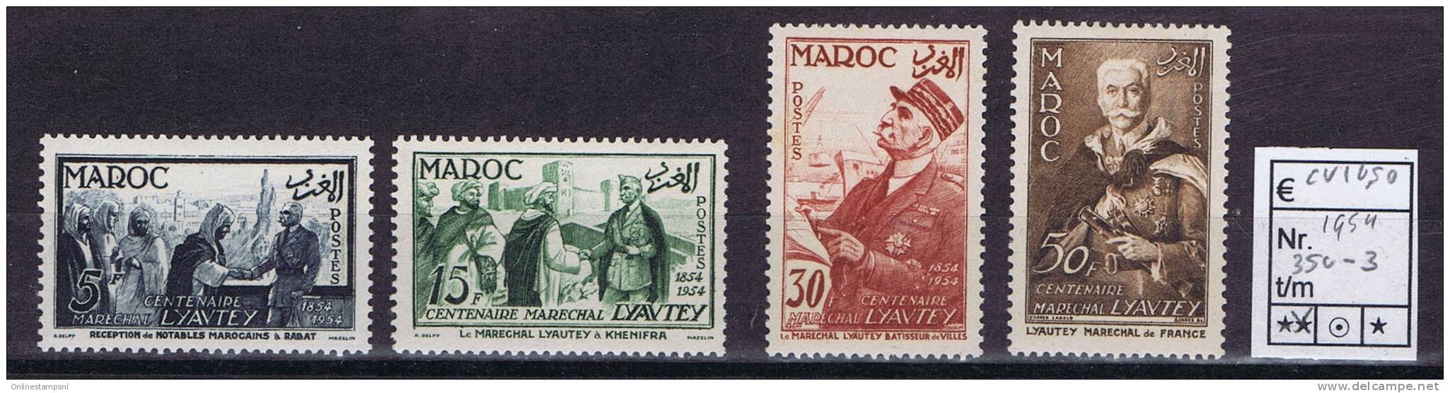 Maroc: Maury  1954  350-353   Neuf**/MNH - Neufs