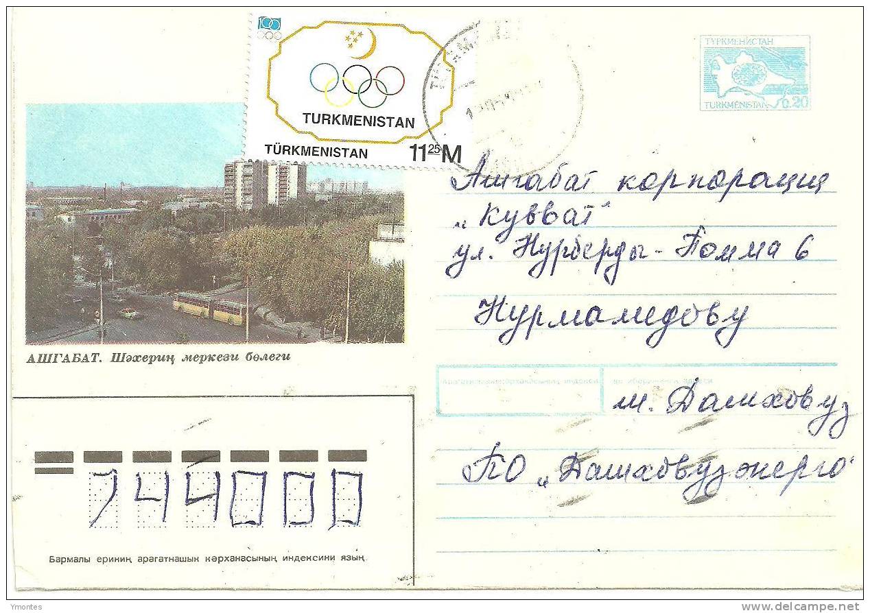 Cover Turkmenistan ( 100 Years Olympic Games Stamp) - Turkmenistan