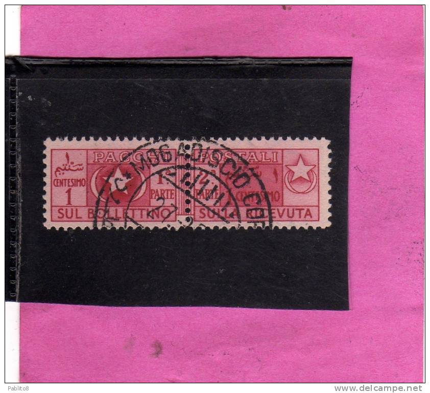 SOMALIA AFIS 1950 PACCHI POSTALI PARCEL POST CENT. 1c USATO USED OBLITERE' - Somalia (AFIS)