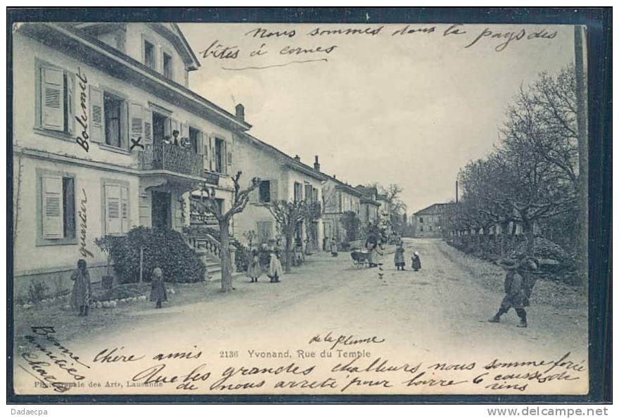 Yvonand, Animée, Rue Du Temple, - Yvonand