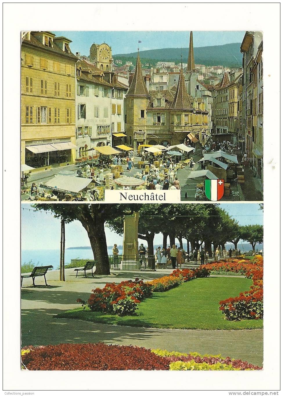 Cp, Suisse, Neuchâtel, Multi-Vues, Voyagée 1973 - Neuchâtel