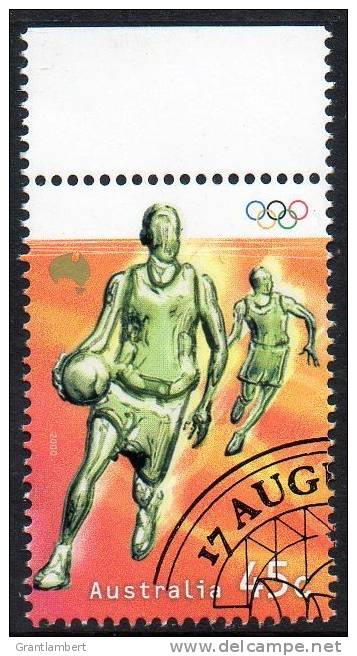 Australia 2000 Olympics - Olympic Games 45c Basketball CTO Full Gum With Margin - Usati