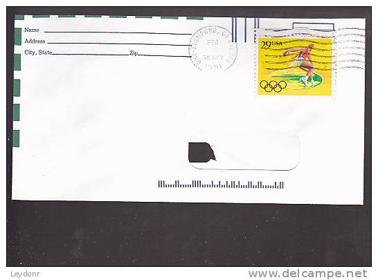 United States 5 Covers With 1992 Summer Olympics, Barcelona - All Sent To Northeast Utilities - Summer 1992: Barcelona