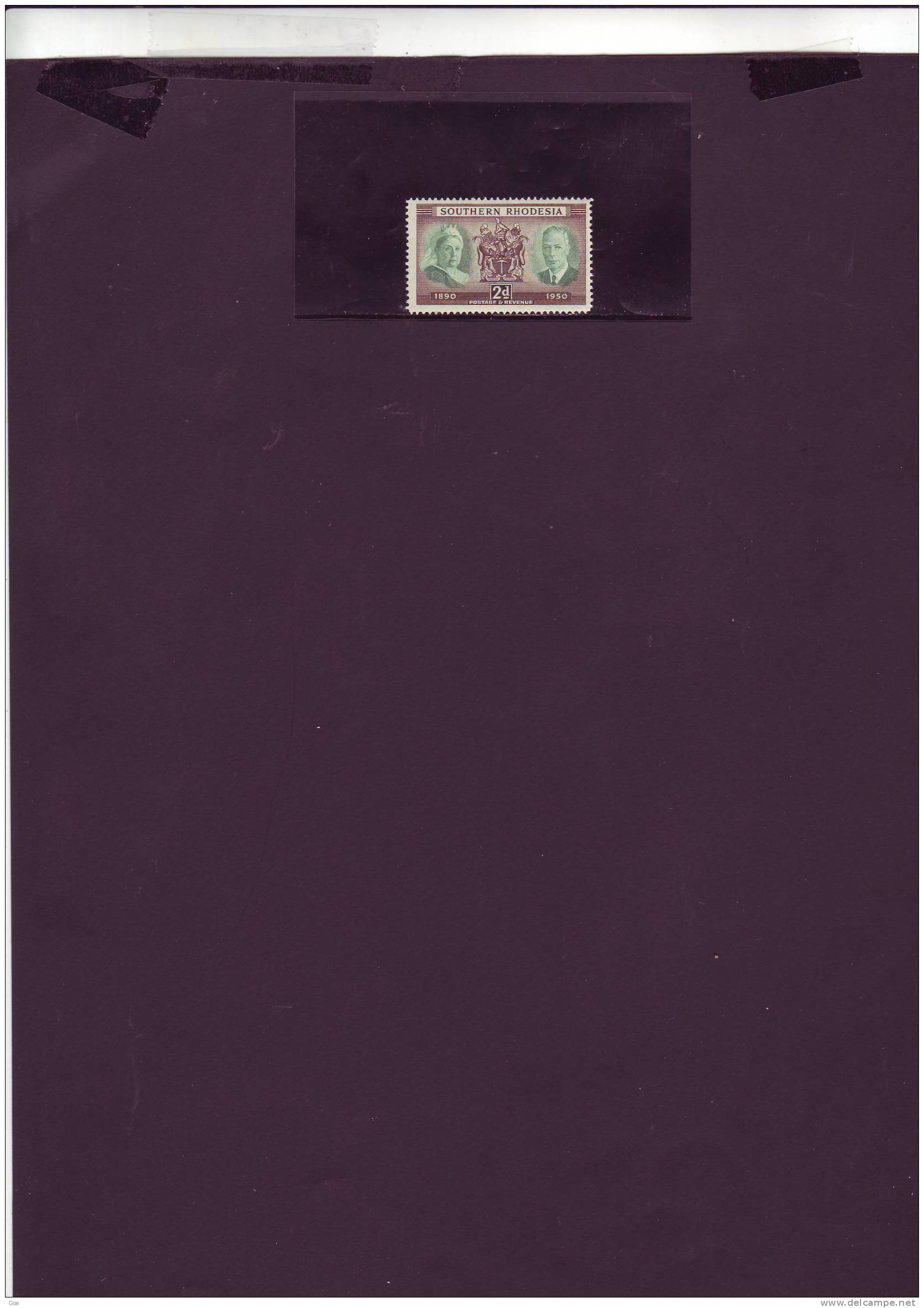 RHODESIA Sel Sud 1950 -  - 60° Anniversario - Southern Rhodesia (...-1964)