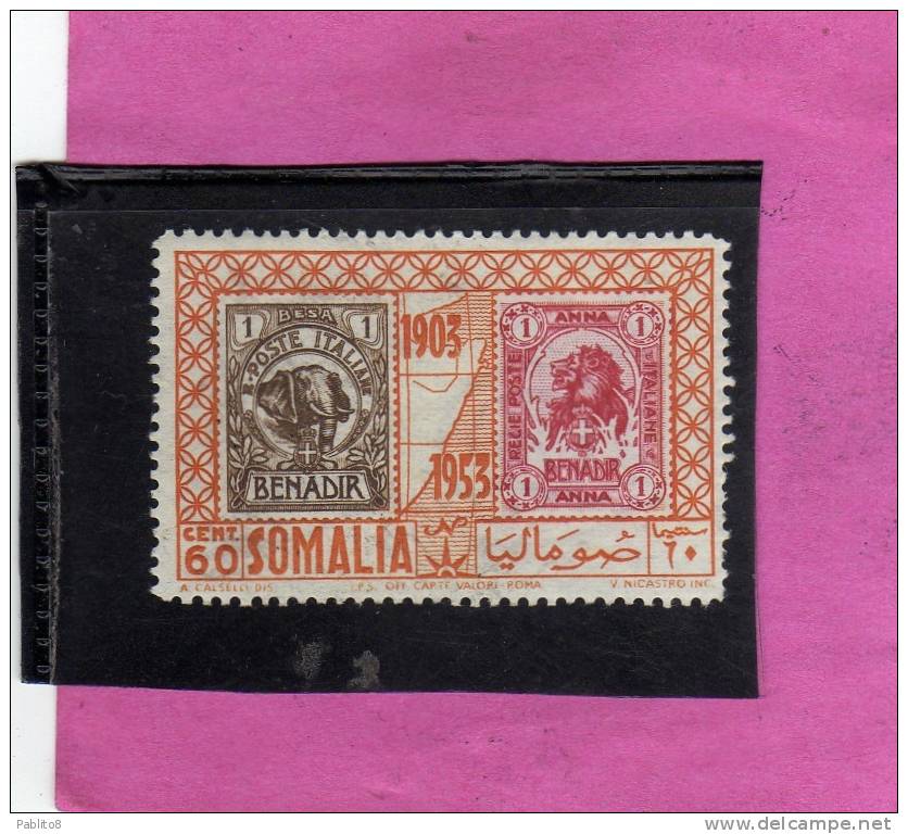 SOMALIA AFIS 19523 CINQUANTENARIO PRIMI FRANCOBOLLI SOMALI 60 C MNH - Somalië (AFIS)