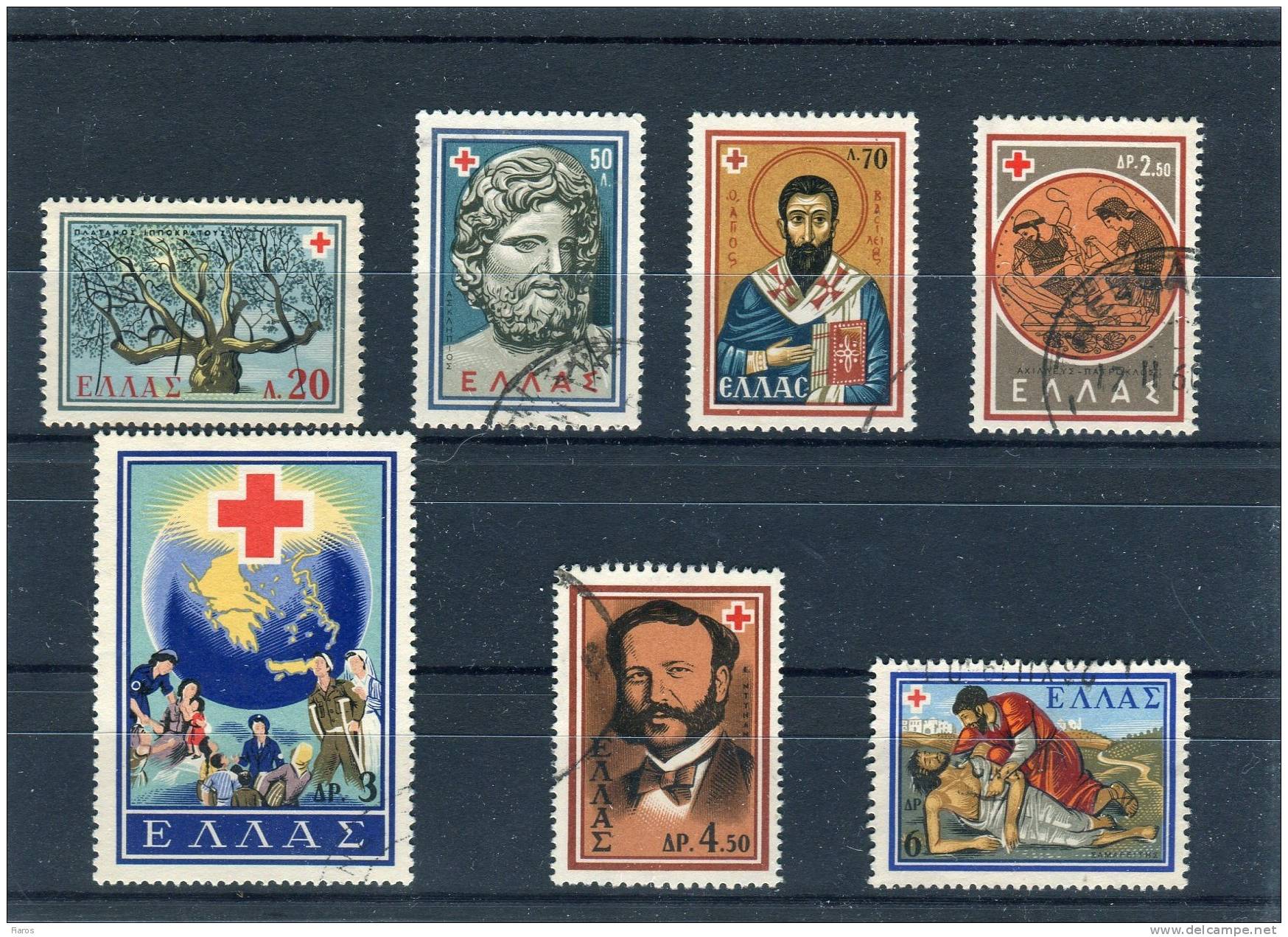 1959-Greece- "Red Cross"- Complete Set Used - Usados