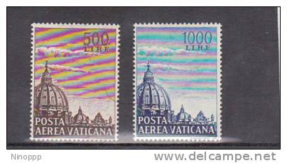 Vatican City-1953 Air Domes  Chocolate And Ultra Set Mint Hinged - Nuevos