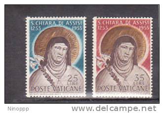 Vatican City-1953 St Claire Of Assisi Set Mint Never Hinged - Oblitérés