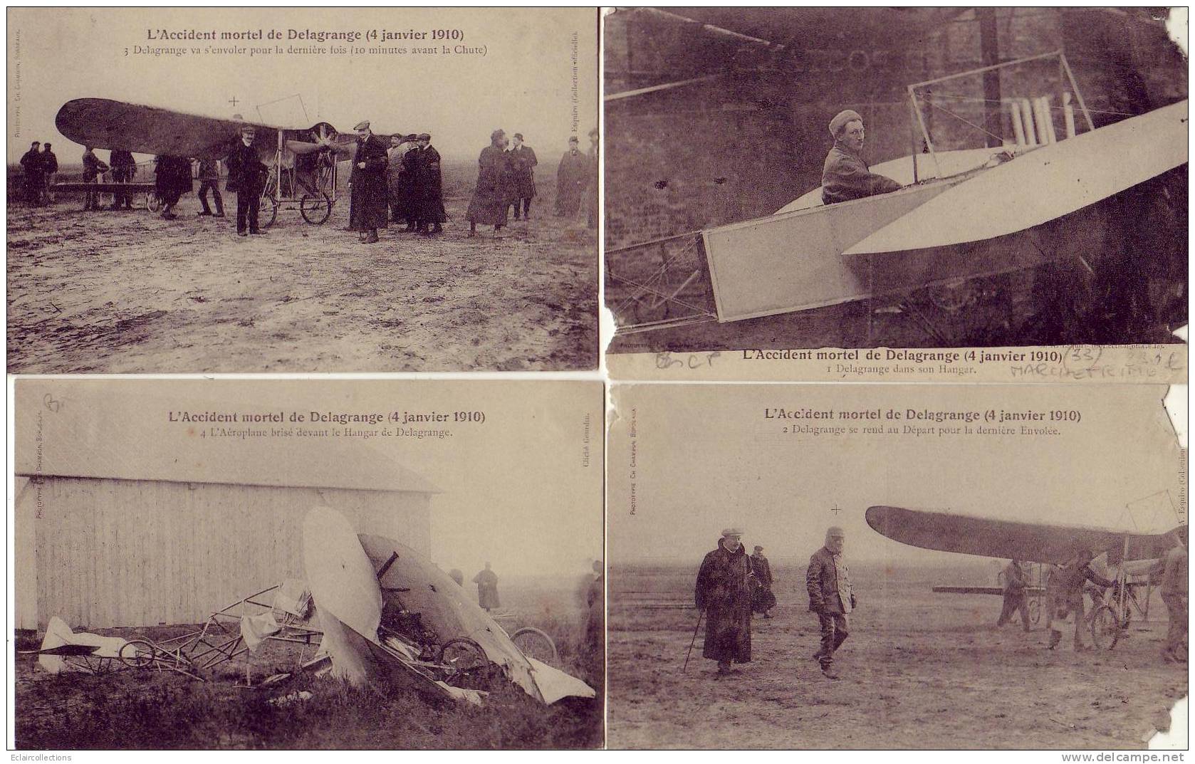 Gironde...33...Marcheprim E...Aviation..Accident  Mortel  De Delagrange (lot De 7 Cartes ) Voir Scan Et/ou Annotation - Autres & Non Classés