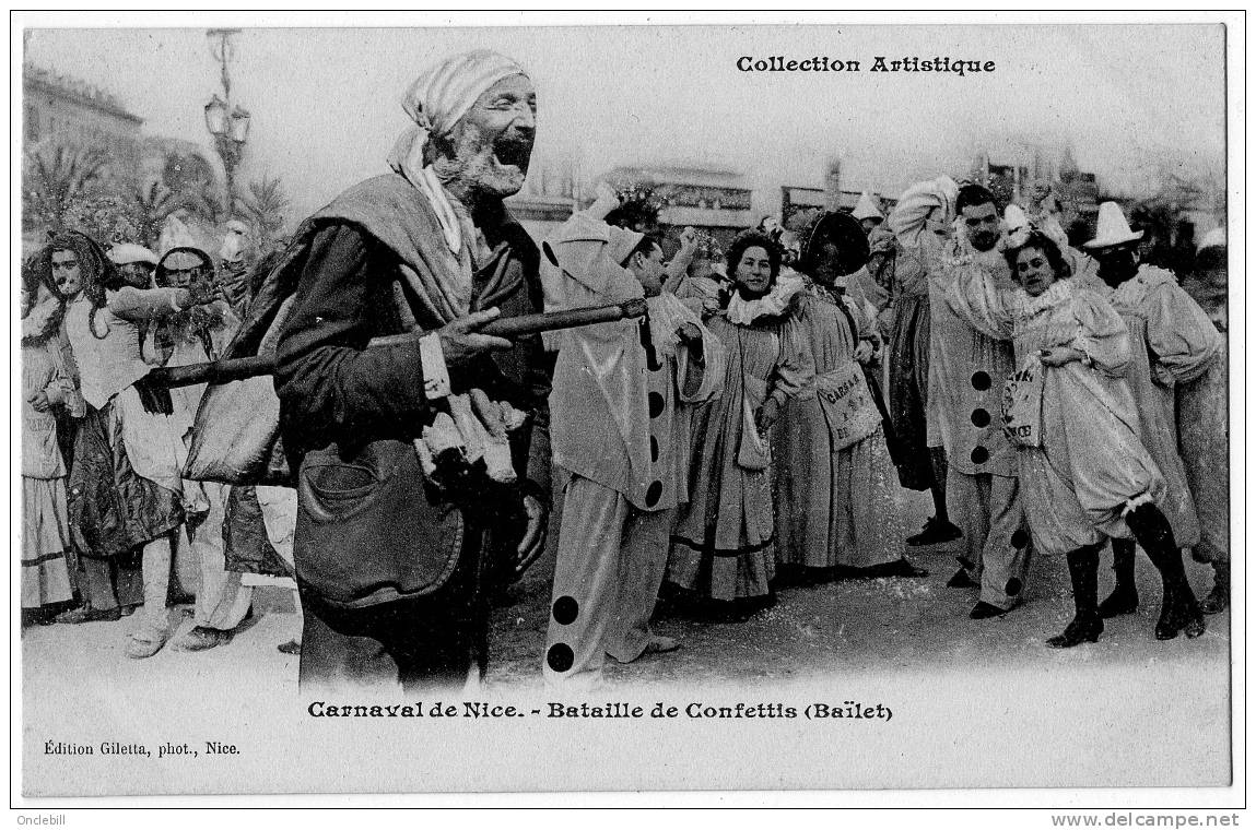 Nice Bailet Mendiant Bataille Confettis Carnaval Déguisement 1910 état Superbe - Artigianato