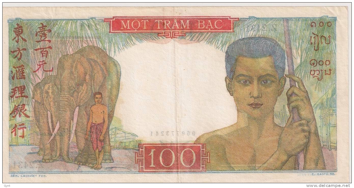 INDOCHINE  100 Piastres KOLSKY 155  Superbe 1947 - Indochine